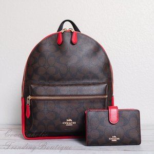 Used Coach Medium Charlie Backpack & Wallet *SET*
